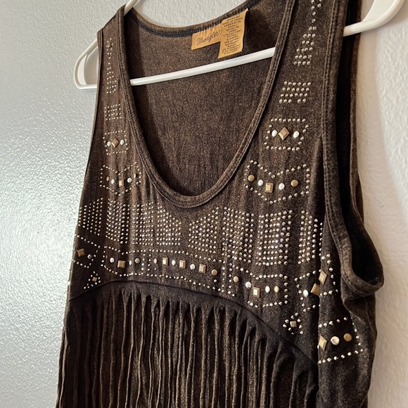 Wrangler dress with fringe. Brown. Medium. - Picture 5 of 5
